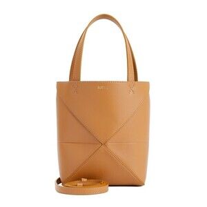 Loewe Compact Brown Calf Leather Puzzle Fold Tote Mini - NWT